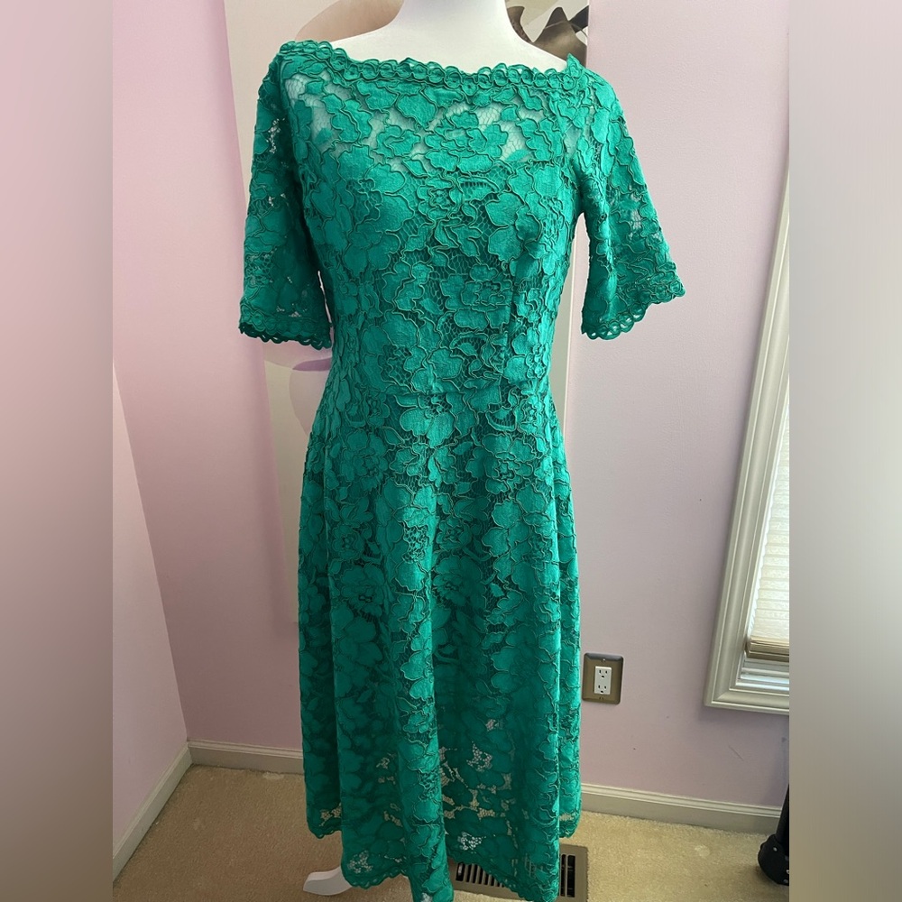 Lace off the shoulder dress -Teri Jon